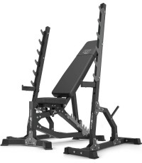 Zestaw MS8_2.0 | Dwustronnie regulowana ławka treningowa + wielopoziomowe stojaki (2 sztuki) - Marbo Sport