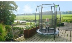 Trampolina EXIT Tiggy junior z zabezpieczeniem ø140cm - czarna/szara