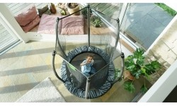 Trampolina EXIT Tiggy junior z zabezpieczeniem ø140cm - czarna/szara