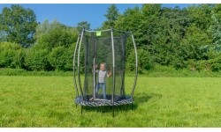Trampolina EXIT Tiggy junior z zabezpieczeniem ø140cm - czarna/szara