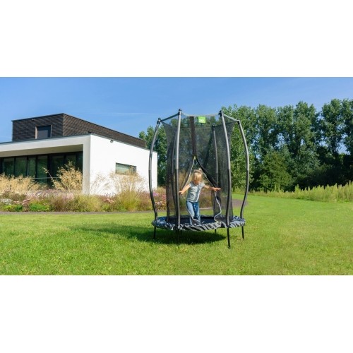 Trampolina EXIT Tiggy junior z zabezpieczeniem ø140cm - czarna/szara