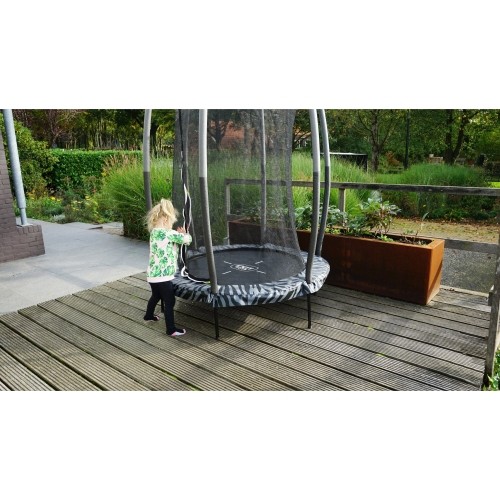 Trampolina EXIT Tiggy junior z zabezpieczeniem ø140cm - czarna/szara