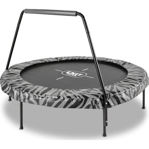 Trampolina EXIT Tiggy junior z drążkiem ø140cm – czarno-szara