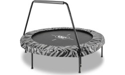 Trampolina EXIT Tiggy junior z drążkiem ø140cm - czarna/szara
