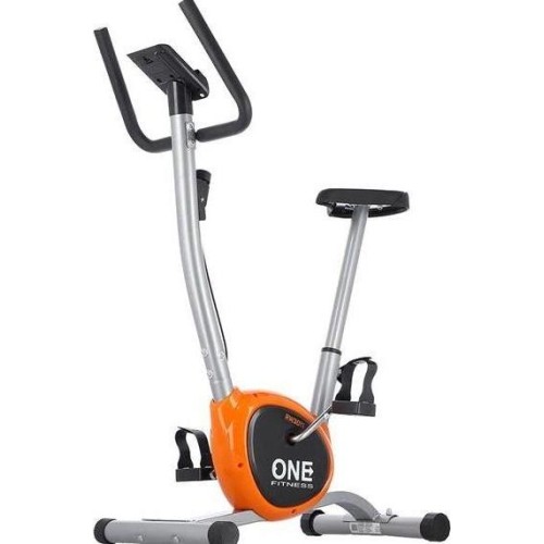 Stacjonarny rower treningowy One Fitness RW3011 - srebrno-pomarańczowy