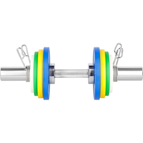Krótki gryf olimpijski GOP050 z zaciskami sprężynowymi, 5 kg, 50 cm, HMS