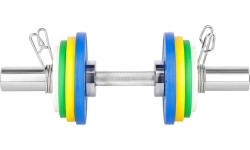 Krótki gryf olimpijski GOP050 z zaciskami sprężynowymi, 5 kg, 50 cm, HMS