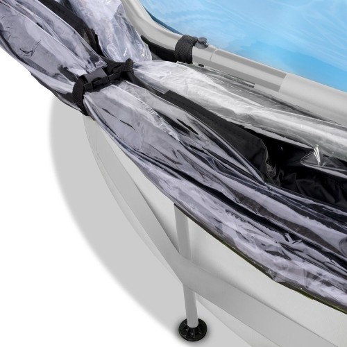 Basen EXIT Soft Grey ø360x76cm z pompą filtrującą i kopułą - szary