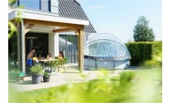 Basen EXIT Soft Grey ø360x76cm z pompą filtrującą i kopułą - szary