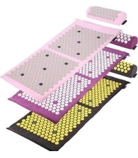 Zestaw do masażu Mata i podkładka do akupresury HMS AKM04, Różowy