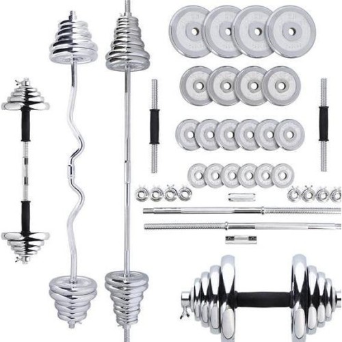 Zestaw regulowanych hantli chromowanych w walizce HMS STC55 - 55 kg