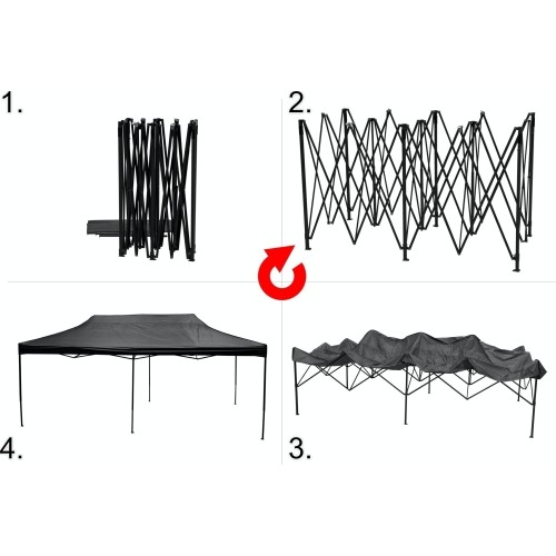 Namiot imprezowy nożycowy 3x6m szary WODOSZCZELNY