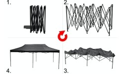 Namiot imprezowy nożycowy 3x6m szary WODOSZCZELNY