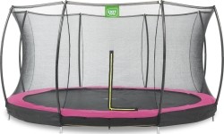Trampolina gruntowa EXIT Silhouette ø427 cm z siatką ochronną, różowa