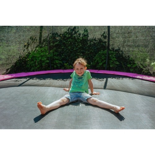 Trampolina gruntowa EXIT Silhouette ø427 cm z siatką ochronną, różowa