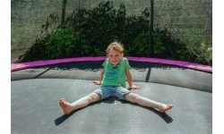 Trampolina gruntowa EXIT Silhouette ø427 cm z siatką ochronną, różowa