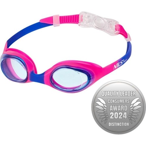 NQG170AF RÓŻOWE/NIEBIESKIE OKULARY PŁYWACKIE DLA DZIECI NILS AQUA