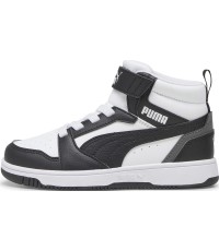 Puma Rebound V6 Mid Jr buty dziecięce White Black 393832 01