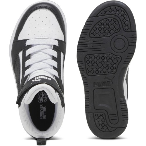 Puma Rebound V6 Mid Jr buty dziecięce White Black 393832 01