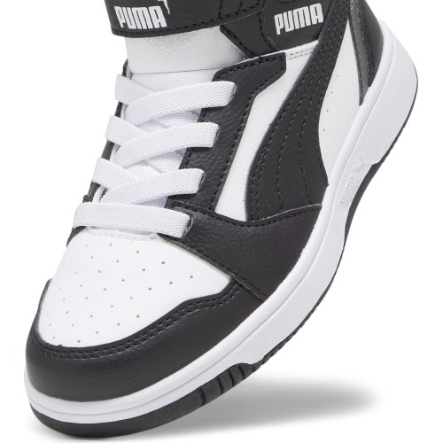 Puma Rebound V6 Mid Jr buty dziecięce White Black 393832 01