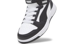 Puma Rebound V6 Mid Jr buty dziecięce White Black 393832 01