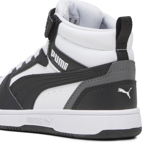Puma Rebound V6 Mid Jr buty dziecięce White Black 393832 01
