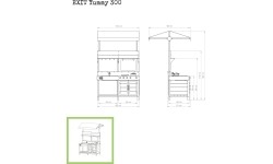 Drewniana kuchnia zewnętrzna EXIT Yummy 300 - Naturalna