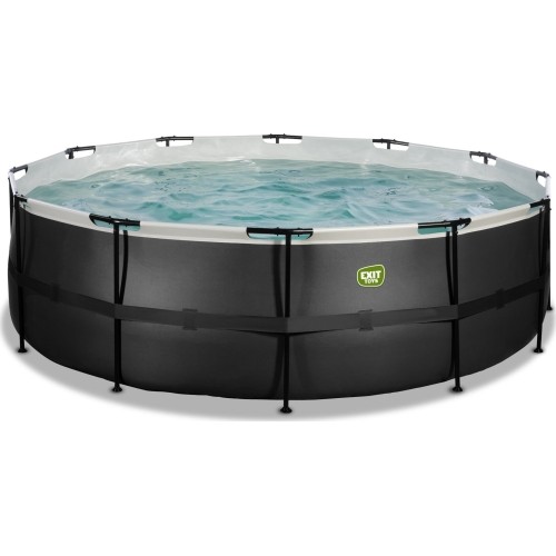 Basen EXIT Black Leather ø450x122cm z pompą i filtrem - czarny