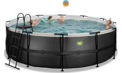 Basen EXIT Black Leather ø450x122cm z pompą i filtrem - czarny