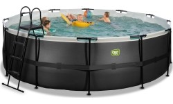 Basen EXIT Black Leather ø450x122cm z pompą i filtrem - czarny