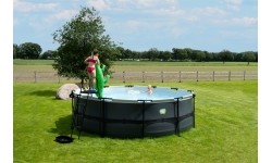 Basen EXIT Black Leather ø450x122cm z pompą i filtrem - czarny