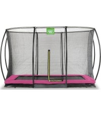 Trampolina gruntowa EXIT Silhouette 244x366 cm z siatką ochronną – różowa