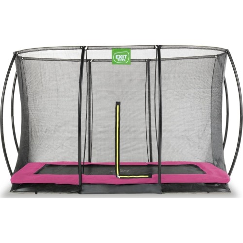 Trampolina gruntowa EXIT Silhouette 244x366 cm z siatką ochronną – różowa