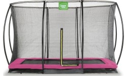 Trampolina gruntowa EXIT Silhouette 244x366 cm z siatką ochronną – różowa