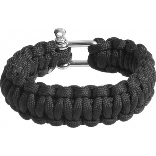 Bransoletka wykonana z liny Paracord BCB, czarna