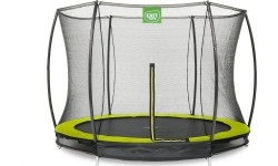 Trampolina gruntowa EXIT Silhouette ø244 cm z siatką ochronną, zielona