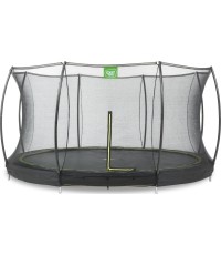 Trampolina gruntowa EXIT Silhouette ø427 cm z siatką ochronną, czarna