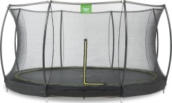 Trampolina gruntowa EXIT Silhouette ø427 cm z siatką ochronną, czarna