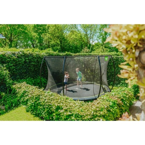 Trampolina gruntowa EXIT Silhouette ø427 cm z siatką ochronną, czarna