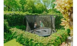 Trampolina gruntowa EXIT Silhouette ø427 cm z siatką ochronną, czarna