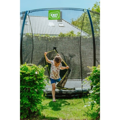 Trampolina gruntowa EXIT Silhouette ø427 cm z siatką ochronną, czarna