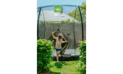 Trampolina gruntowa EXIT Silhouette ø427 cm z siatką ochronną, czarna