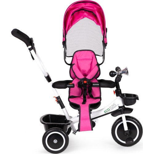 Rowerek trójkołowy z obrotowym siedziskiem Eco Toys, różowy