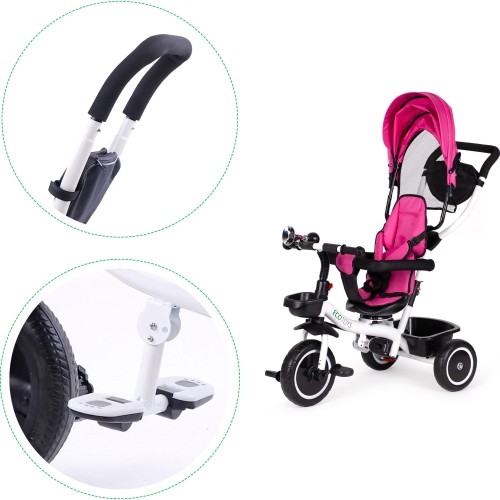 Rowerek Wózek trójkołowy dla małych dzieci z obracanym siedzeniem Eco Toys - różowy
