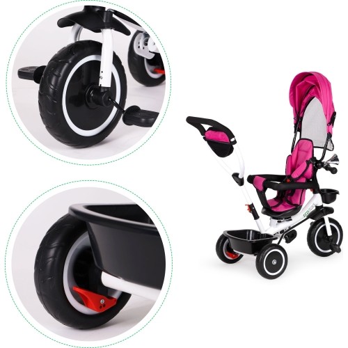 Rowerek trójkołowy z obrotowym siedziskiem Eco Toys, różowy