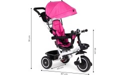 Rowerek Wózek trójkołowy dla małych dzieci z obracanym siedzeniem Eco Toys - różowy