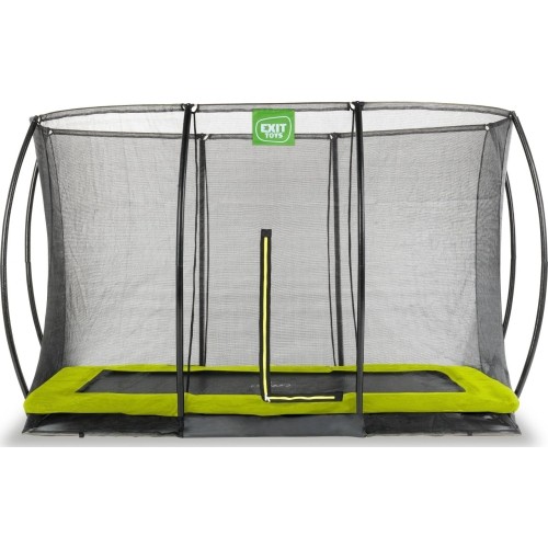 Trampolina gruntowa EXIT Silhouette 244x366cm z siatką ochronną – zielona