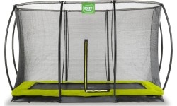 Trampolina gruntowa EXIT Silhouette 244x366cm z siatką ochronną – zielona