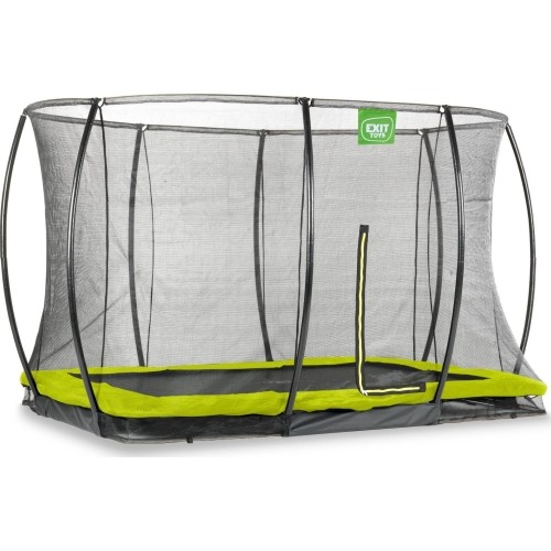 Trampolina gruntowa EXIT Silhouette 244x366cm z siatką ochronną – zielona