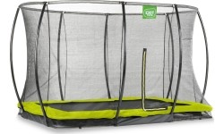 Trampolina gruntowa EXIT Silhouette 244x366cm z siatką ochronną – zielona